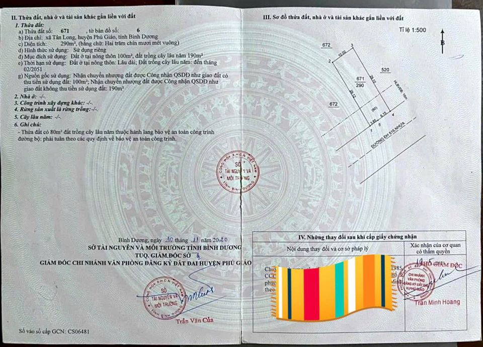 Bán đất huyện Phú Giáo tỉnh Bình Dương giá 1.0 tỷ-0