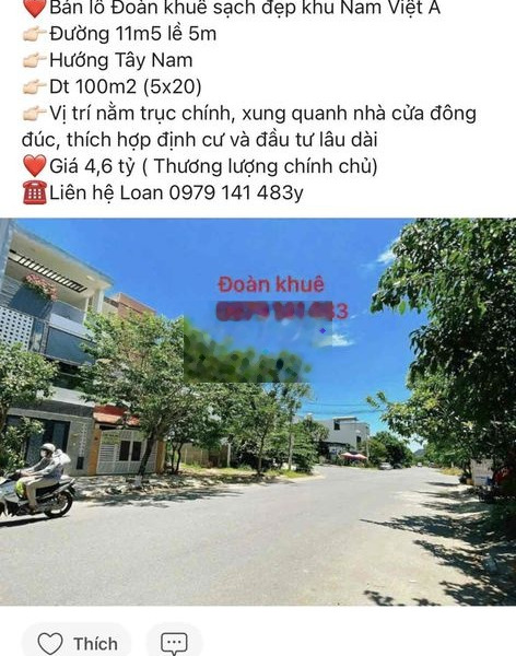 Chính chủ bán lô Đoàn Khuê sạch đẹp Nam Việt Á -01