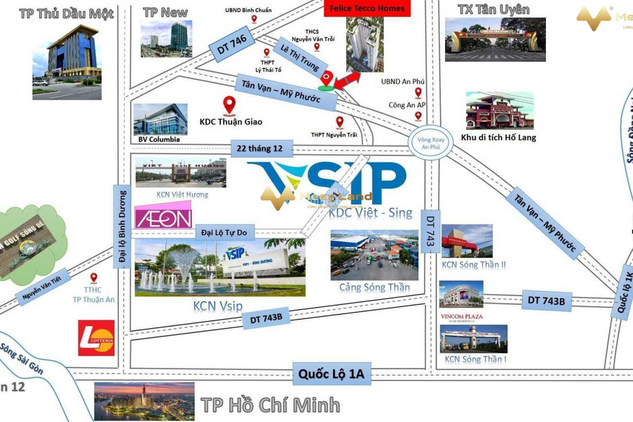 Căn hộ cao cấp ngay trung tâm Thuận An, giá chỉ từ 22,2 triệu/m2, lãi suất 0%-01