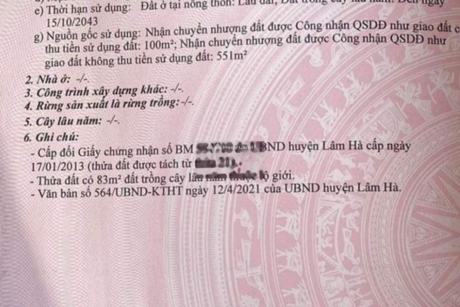 Vị trí đặt tọa lạc ngay Lâm Hà, Lâm Đồng bán đất giá bán siêu rẻ 1.2 tỷ diện tích mặt tiền 651m2-01