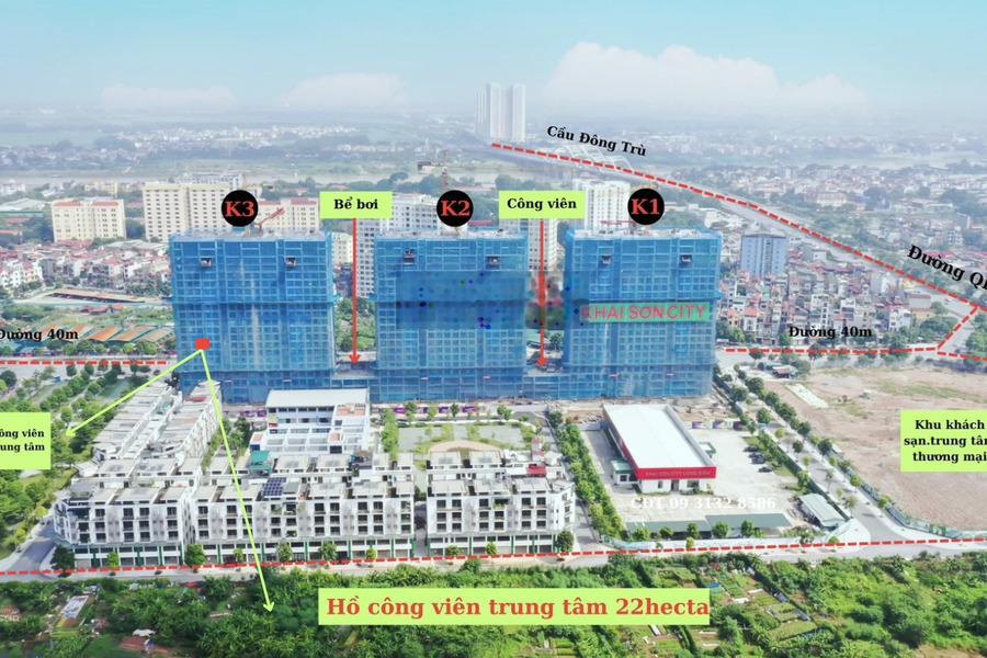 3,9 tỷ/căn 77m2 ban công đông nam view hồ.Rẻ nhất dự án Khai Sơn City Long Biên.LH 0931 328 *** -01