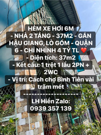 Bán nhà riêng quận 6 thành phố Hồ Chí Minh giá 4.0 tỷ