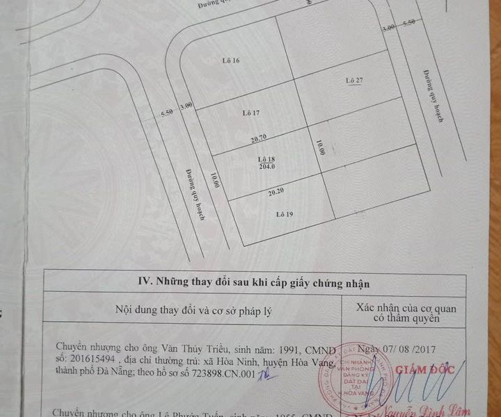 Cần bán đất huyện Hòa Vang, thành phố Đà Nẵng giá 1,8 tỷ-01