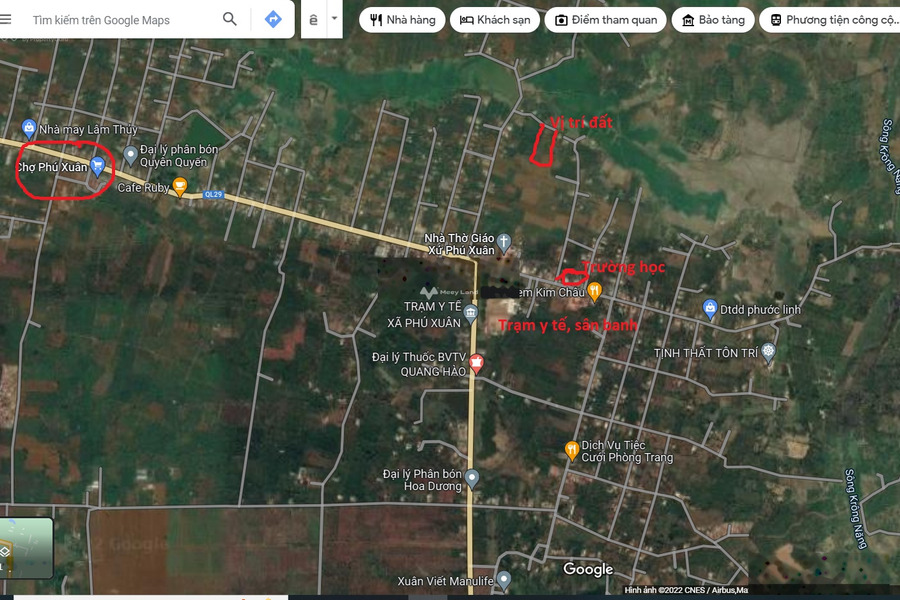 Bán đất thổ cư, bìa riêng, cách thị trấn 4 km. Diện tích 3.500m2, xã Phú Xuân, Krong Năng -01