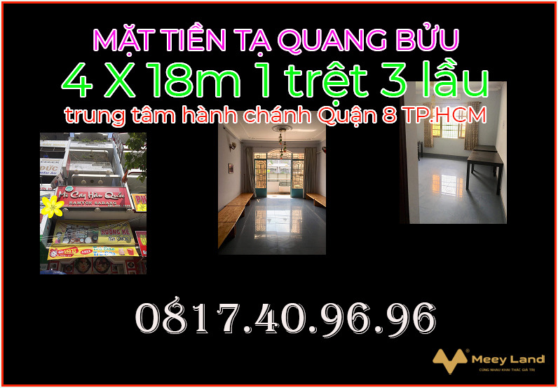 Nhà phố rẻ tiện kinh doanh 4 x 18m 1 trệt 3 lầu Tạ Quang Bửu, Quận 8, Hồ Chí Minh-01