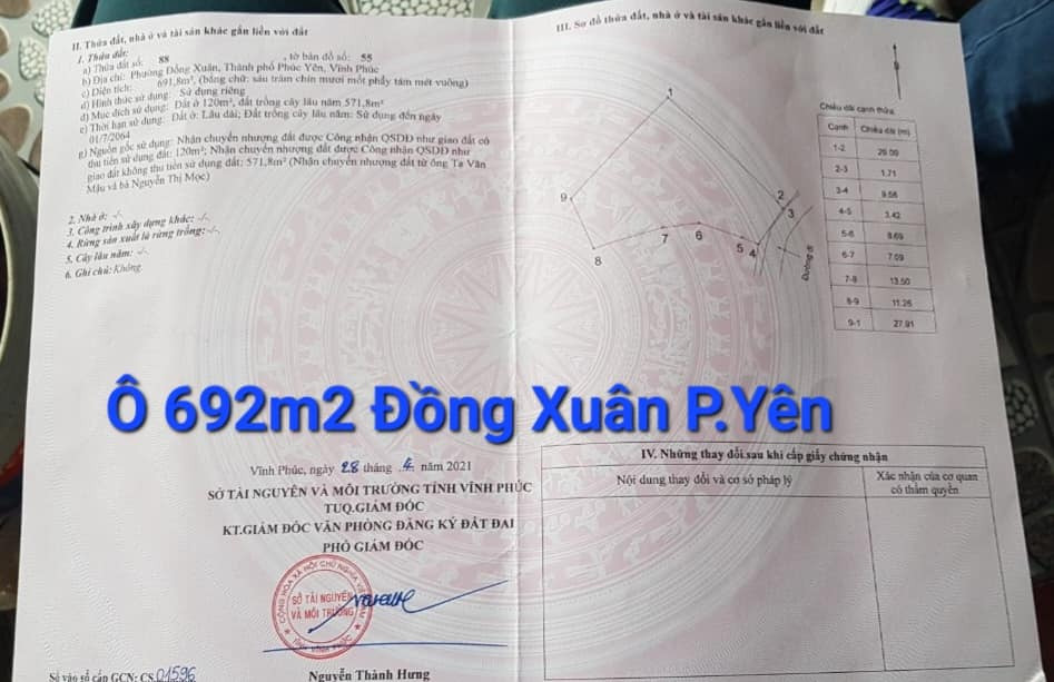 Bán đất thành phố Phúc Yên tỉnh Vĩnh Phúc giá 4.0 triệu/m2-2