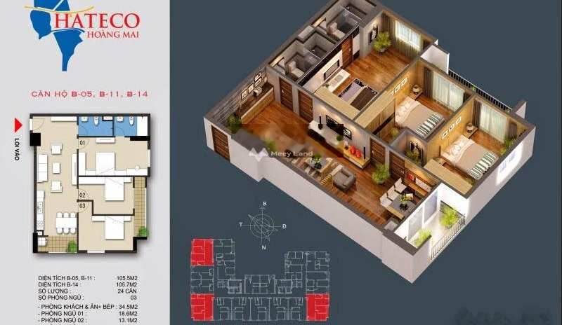Giấy tờ đầy đủ, bán căn hộ bán ngay với giá hiện tại 3.3 tỷ tọa lạc ngay Yên Sở, Hoàng Mai diện tích mặt tiền 106m2