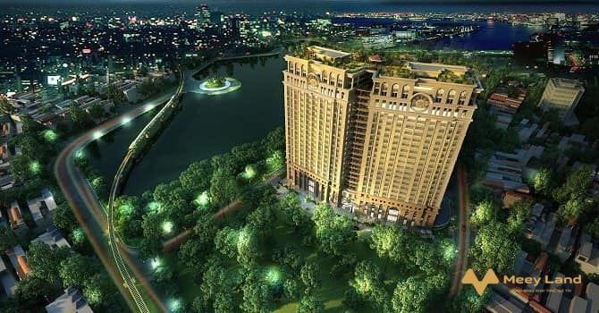 Bán penthouse 2 tầng với diện tích 430m2, 5 phòng ngủ, ban công sân vườn, view hồ Hoàng Cầu