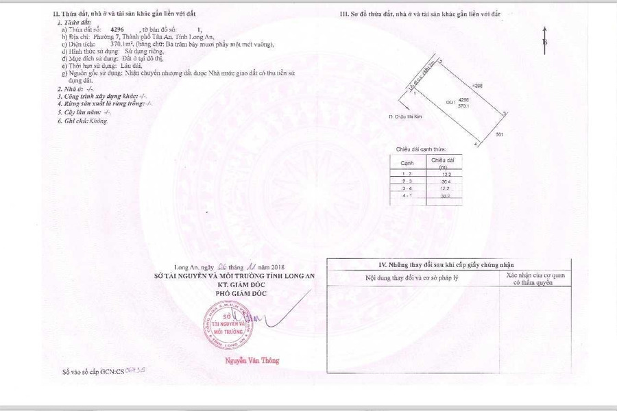 Gia đình bán đất đường xe hơi 7m đường 278 - Châu Thị Kim, phường 7, thành phố Tân An, Long An -01