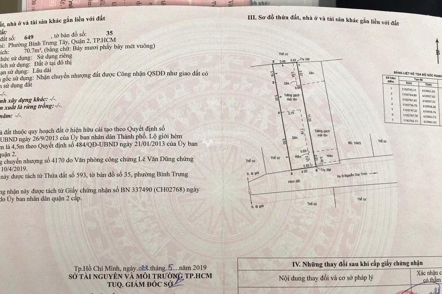 Giá bán đặc biệt chỉ 4.5 tỷ bán đất có một diện tích 58m2 mặt tiền tọa lạc ngay tại Bình Trưng Tây, Hồ Chí Minh, hướng Tây - Bắc-01