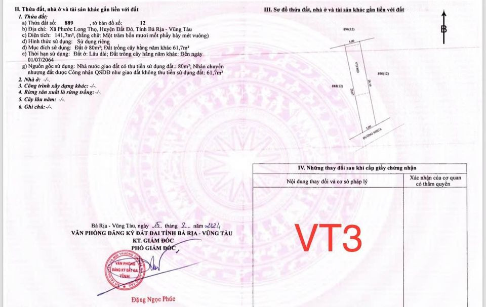 Bán đất huyện Đất Đỏ tỉnh Bà Rịa - Vũng Tàu giá 920.0 triệu-3