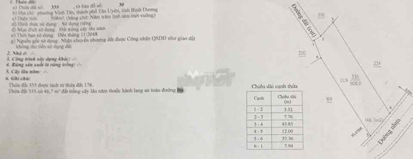 Giá bán cạnh tranh 3.25 tỷ, Bán đất diện tích khoảng 447m2 Bên trong Tân Uyên, Bình Dương, hướng Đông Nam nói không với trung gian-03