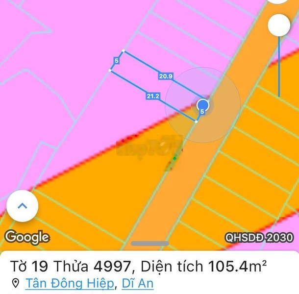 Đất thổ cư quy hoạch lộ giới DT743B, Dĩ An, Bình Dương -01