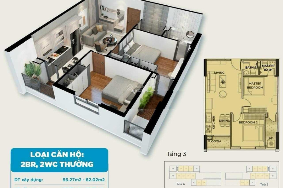 Bán căn hộ ngay ở Quảng Thắng, Thanh Hóa, Có tổng diện tích 55m2-01