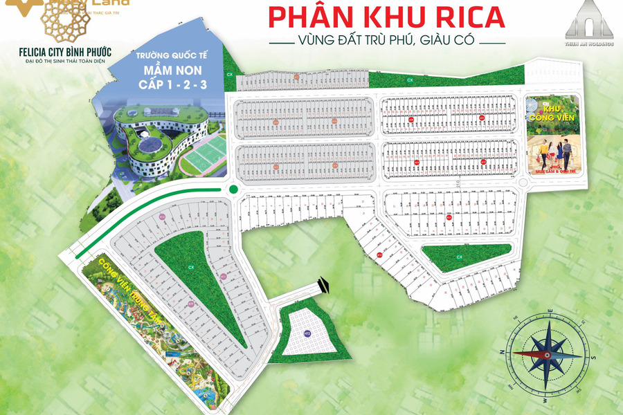 Lô đất 140m2 sát trường học, sát công viên, 140m2 thổ cư giá 1 tỷ Felicia City Bình Phước-01