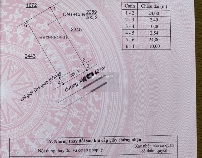 Vị trí tốt tại Cư Suê, Đắk Lắk bán đất, giá bán cực sốc chỉ 1.1 tỷ có diện tích chính 265m2-01