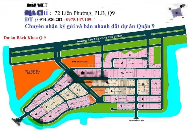 Đất nền dự án Bách Khoa Q9, sổ đỏ, 1 số nền cần tiền bán, giá rẻ vị trí đẹp, LH 0914920202 