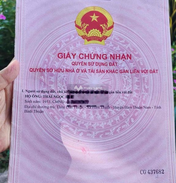 380 triệu bán đất diện tích rộng rãi 1208m2 vị trí thích hợp Hàm Thạnh, Hàm Thuận Nam-01