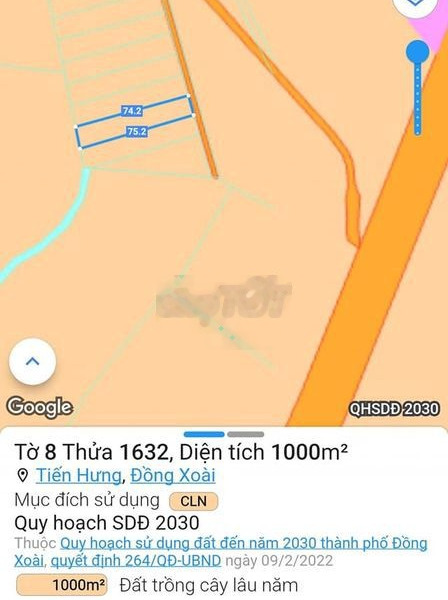 Tiến Hưng-TP Đồng Xoài 1000m2(12,5x76) sổ sẵn, cách TTHC chỉ 20 phút -01