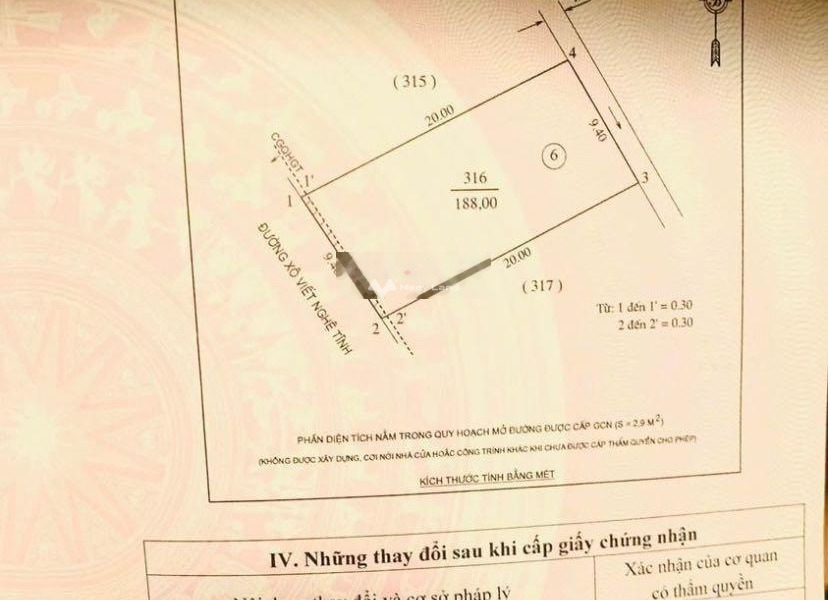 Nghi Phú, Vinh bán đất giá bán siêu khủng 17.86 tỷ, hướng Tây - Nam diện tích chung 188m2-01