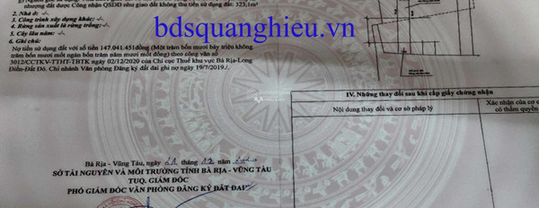 Kim Dinh, Bà Rịa-Vũng Tàu 3.73 tỷ bán đất, hướng Bắc diện tích thực như trên hình 393m2-02
