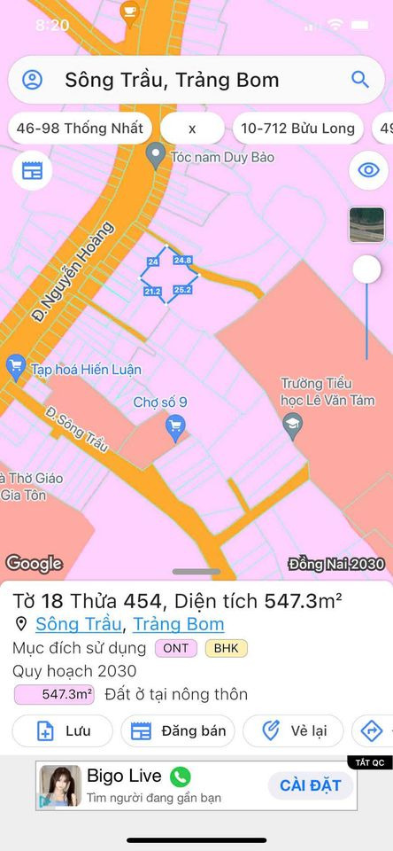 Bán đất huyện Trảng Bom tỉnh Đồng Nai giá 2.0 tỷ-0