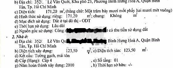 Bán nhà Hẻm 352 Lê Văn Quới, P. Bình Hưng Hoà A, 8 x 21.4m, cấp 4 -02