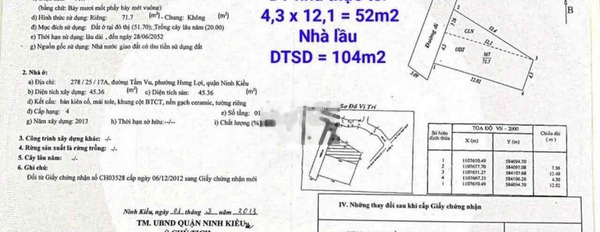 Giá 1.95 tỷ bán nhà diện tích chuẩn 52m2 tọa lạc ngay ở Hưng Lợi, Cần Thơ hướng Tây Bắc ngôi nhà gồm 2 phòng ngủ, 2 WC cảm ơn đã xem tin-03