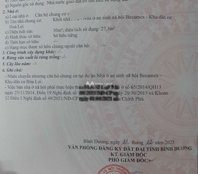 Bán chung cư trong căn này thì có Nội thất đầy đủ vị trí đặt tọa lạc ngay ở Thủ Dầu Một, Bình Dương bán ngay với giá mua liền chỉ 239 triệu-01