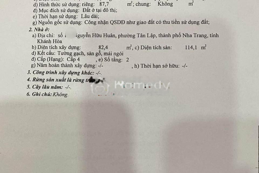 Bán nhà mặt tiền nằm ở Nguyễn Hữu Huân, Khánh Hòa giá bán cực rẻ 8 tỷ có diện tích chính 87.7m2-01