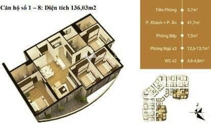 Nằm tại Bắc Từ Liêm, Hà Nội bán chung cư bán ngay với giá rẻ 8.43 tỷ, trong căn hộ này có tổng 4 phòng ngủ, 3 WC ban công view đẹp-01