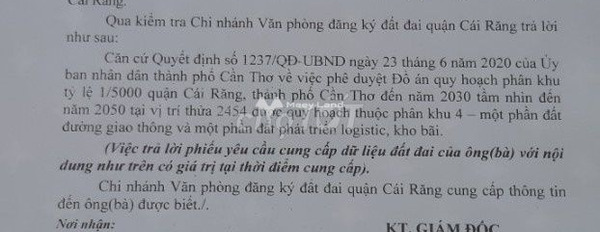 Tại Cái Răng, Cần Thơ bán đất 2 tỷ, hướng Tây Bắc Diện tích nền 246m2-03