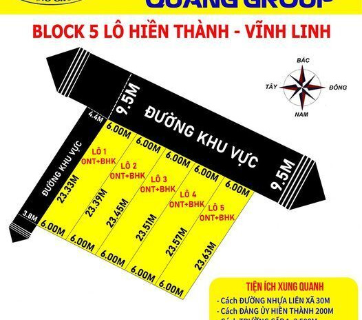 Bán đất tại Hiền Thành, Vĩnh Linh, Quảng Trị. Diện tích 138m2, giá 298 triệu