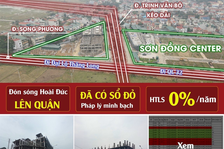 Chính chủ cần bán lô đất đấu giá xã Sơn Đồng, Hoài Đức, Hà Nội - chỉ từ 75 triệu/m2 sổ đỏ trao tay-01