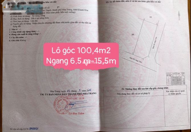 Vạn Thạnh, Nha Trang 1.46 tỷ bán đất, hướng Đông với diện tích 100m2