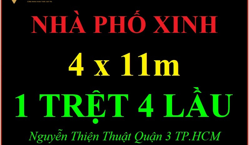 Nhà phố xinh rẻ 44m2 - 1 trệt 4 lầu Nguyễn Thiện Thuật, Quận 3, Hồ Chí Minh