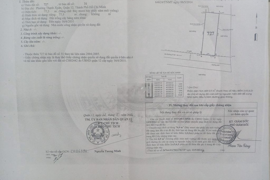 Bán đất tặng nhà 76m2, TX33, gần chợ, UBND Thạnh Xuân, trường học... -01