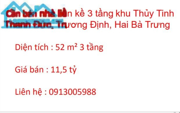 Bán biệt thự vị trí thuận lợi ngay tại Trương Định, Hai Bà Trưng giá bán cơ bản từ 11.5 tỷ tổng diện tích 52m2, nhà bao gồm 3 phòng ngủ