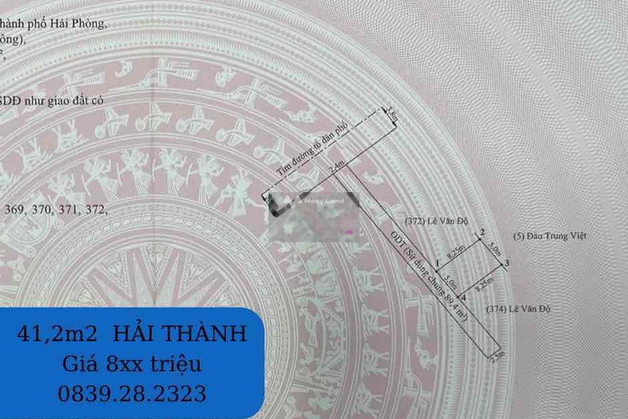 Vị trí mặt tiền ngay Hải Thành, Hải Phòng bán đất, giá đầy đủ 805 triệu có diện tích tổng là 41.2m2-01