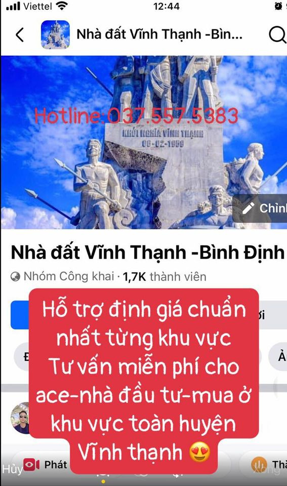 Bán đất huyện Vĩnh Thạnh tỉnh Bình Định giá 320.0 triệu-1