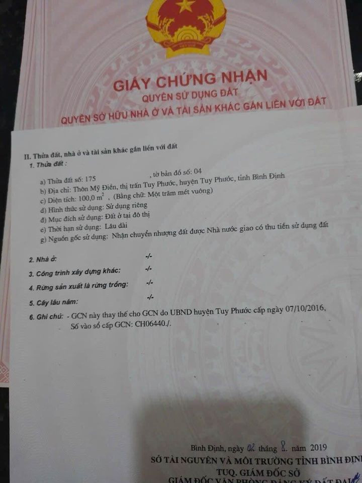 Bán đất huyện Tuy Phước tỉnh Bình Định giá 3.2 tỷ-0