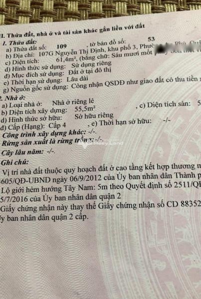 Bán nhà bán ngay với giá hiện tại 3.5 tỷ có diện tích 61m2 trong Nguyễn Thị Định, Hồ Chí Minh-01