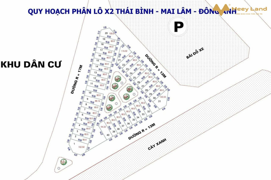 Bán đất đấu giá khu X2 Thái Bình, xã Mai Lâm, diện tích 1 lô 80m2, mặt tiền 5m, giá đầu tư-01