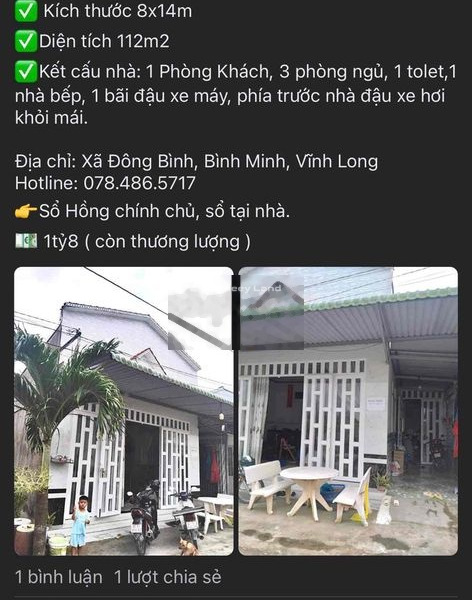 Diện tích gồm 112m2 bán nhà Nằm ngay trên Đường 2, Vĩnh Long trong nhà này có 3 phòng ngủ hỗ trợ mọi thủ tục miễn phí, giá mùa dịch.-01