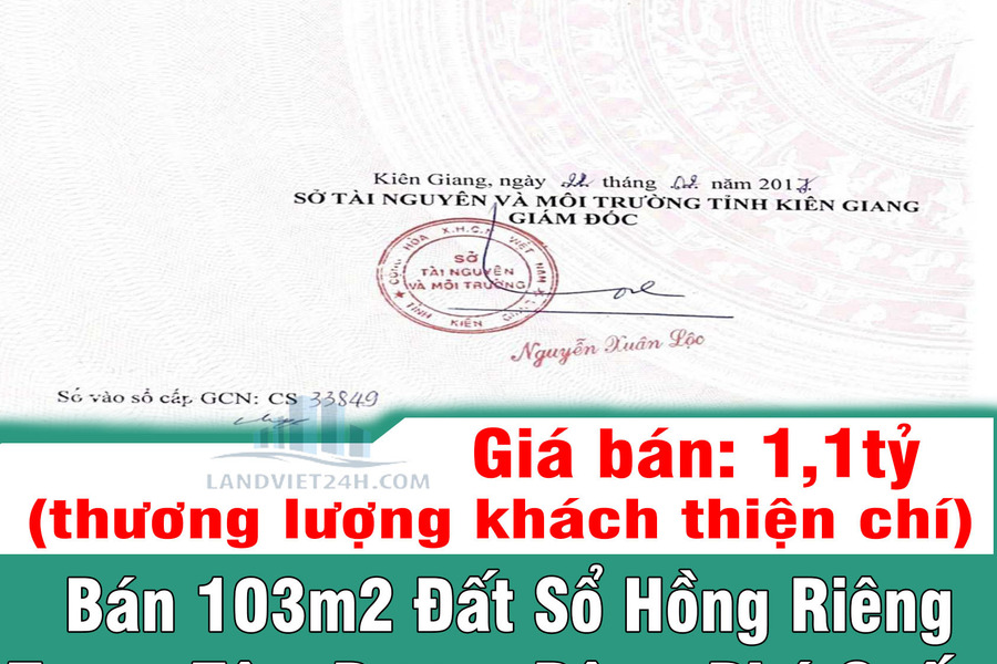 Chính chủ bán 103m2 đất sổ hồng riêng trung tâm Dương Đông, Phú Quốc-01