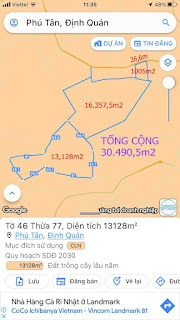 Bán đất tại Đường Quốc Lộ 20, Xã Phú Tân, Định Quán, Đồng Nai diện tích 30490m2 giá 4.5 Tỷ -01