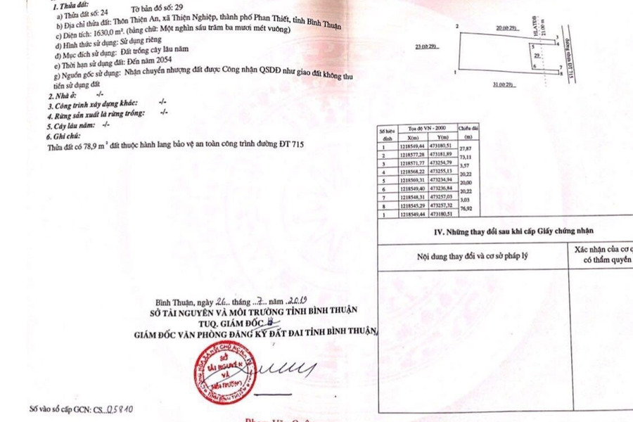 Đt 715, Bình Thuận 29 tỷ bán đất, hướng Tây có diện tích tiêu chuẩn 5800m2-01