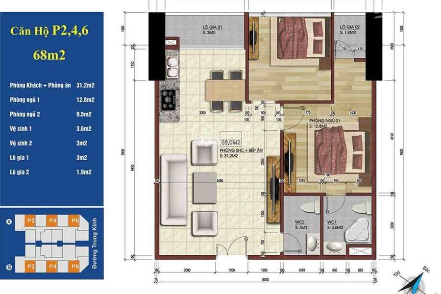 Dự án Central Field Trung Kính, bán căn hộ bên trong Trung Kính, Yên Hòa diện tích cụ thể 68m2-01