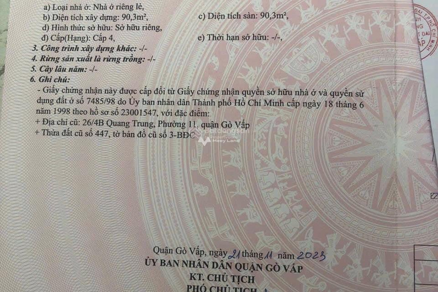 Giá bán bất ngờ từ 3.4 tỷ, Bán đất diện tích chính là 48m2 mặt tiền nằm ngay tại Phường 11, Gò Vấp, hướng Bắc khách có thiện chí liên hệ ngay-01