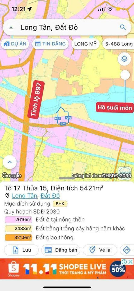 Bán đất huyện Đất Đỏ tỉnh Bà Rịa - Vũng Tàu giá 11.0 tỷ-0